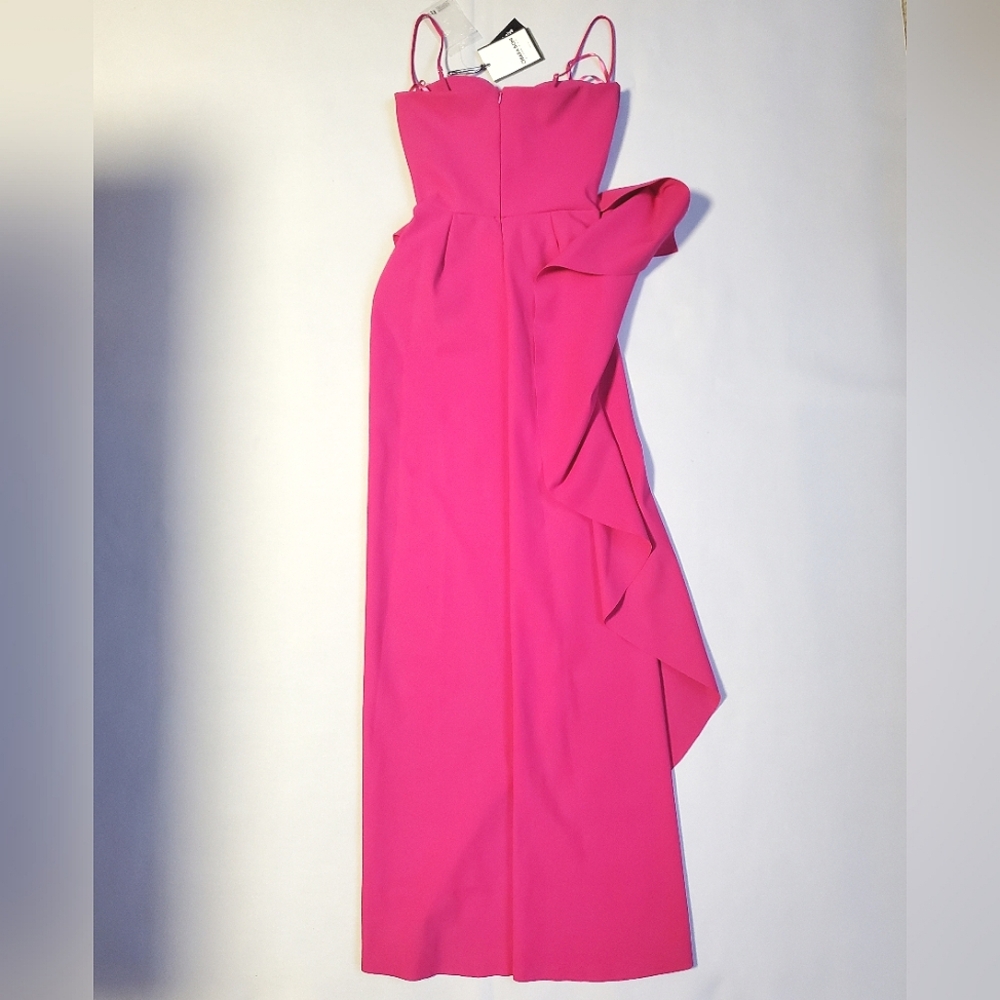 NWT$1,090 Chiara Boni Glicheria Pink Pleated Strapless Ruffle Gown Dress Sz 4 - Picture 15 of 16